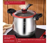 Olla a presión doméstica de acero inoxidable 304, olla de micropresión de alta temperatura, olla a prueba de explosiones para cocinar gachas y sopa, olla antiderrames