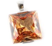 Les Trésors De Lily [E2154] - Pendentif Argent 'Champagne' Ambre argenté - 18x18 mm marrón