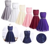 Vestido de niña de flores de encaje de princesa dulce para niños niñas boda dama de honor desfile fiesta vestido festivo 3-4 Years gris