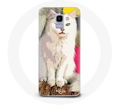 Coque pour Samsung Galaxy A8 2018 Turc de Van Chat Blanc aux yeux bleu et jaune