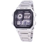 Casio Digital World Time WR100M AE-1200WHD-1AVDF AE-1200WHD-1AV Reloj para hombre negro