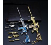 Llavero con forma de pistola de juguete PUBG M416 de varios estilos, modelo de arma de metal, piezas para ensamblar, llavero ligero de aleación, colgante para coche, juguete de regalo