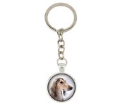 Saluki, galgo persa, galgo árabe, galgo gacela: llavero con tu foto, adorno para llaves, colgante para bolso de la marca Art-Dog plata