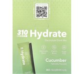 310 Nutrition, Hydrate, Electrolyte Drink Mix, Cucumber, 30 Sticks, 0.19 oz (5.4 g) Each