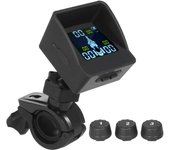 Sistema de monitoreo de presión de neumáticos TPMS Monitor de neumáticos inteligente inalámbrico con 3 sensores externos Parasol negro