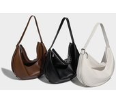 Bolso bandolera de piel suave de gran capacidad tipo banana boat, novedad de 2024, bolso de mano informal de un solo hombro para mujer, bolso de viaje para mujer marrón
