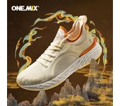 ONEMIX Air Cushion zapatillas profesionales para correr para hombre, zapatillas deportivas para exteriores para mujer, zapatillas deportivas para caminar 45 falu rojo