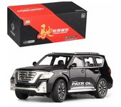 Modelo de coche de aleación fundido a presión Nissan Patrol a escala 1/24, vehículo todoterreno, coche de juguete SUV de gran simulación con luz y sonido, colección de juguetes extraíbles 22*8.7*8.2cm blanco