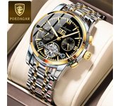 POEDAGAR, camiseta nueva de marca, reloj de lujo para hombre con caja, relojes mecánicos luminosos a la moda resistentes al agua para hombre