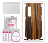 apgo Protective Skin Sticker for the back+sides compatible with Oppo Find X2 Pro, Full Wrap Film, Foil, Vinyl - Pattern Tigerwood