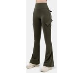 Pantalones de pierna ancha europeos y americanos Pantalones de trabajo ajustados Pantalones acampanados de cintura alta Pantalones de yoga XL negro
