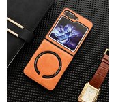 Funda de cuero para teléfono Magsafe con carga inalámbrica magnética para Samsung Galaxy Z Flip 5 4 3 Flip5 Flip4 Flip3 5G, funda a prueba de golpes For  Z Flip 3 negro
