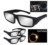 Gafas unisex para eclipse solar, de seguridad, bloquean la luz ultravioleta dañina, protegen la vista del sol, son ligeras y de plástico, y son unisex. negro