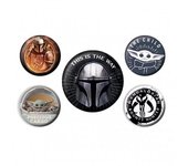 Guerra de las Galaxias: El juego de insignias Mandalorian This Is The Way (Paquete de 5) One Size negro