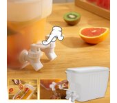 Hervidor de agua fría con grifos dobles, grifo de refrigerador de gran capacidad para almacenamiento de jugo de frutas, dispensador de bebidas One Size blanco