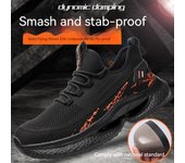 Zapatos con punta de acero para hombres, zapatos de trabajo indestructibles, zapatos de seguridad ligeros con punta de acero, antideslizantes, zapatillas con absorción de impactos de aire 41 naranja