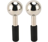 2 bolas de hielo de acero inoxidable con asa para bebidas, reutilizables, de fácil manejo, para whisky