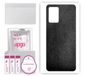 apgo Protective Skin Sticker for the back compatible with Realme 8s 5G, Wrap Film, Foil, Vinyl - Pattern Black Leather