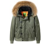 Chaqueta de piloto con capucha de algodón de invierno para hombre, abrigo de béisbol MA1 XL negro