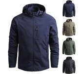 Abrigo cortavientos de secado rápido para hombre, sudadera con capucha de manga larga, blusa, chaqueta de montañismo L verde del ejército