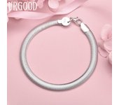 Pulsera de cadena de serpiente plana de 6 mm de plata de ley 925, joyería de moda para bodas 20CM