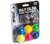 Juego de pelotas de tenis de mesa Fox TT multicolor (paquete de 6) One Size negro