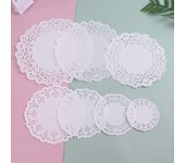 100 piezas de tapete de papel redondo blanco, tapete de encaje para mesa, para bodas y fiestas 8.8cm