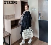 Abrigo cálido de invierno para mujer, chaqueta vaquera, abrigo holgado de terciopelo, abrigo grueso de lana de cordero para mujer, abrigo tipo parka XL