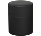 Lata de té pintada a mano Nichi Nichi Tools, plana, 200 g, acero, fabricada en Japón, color negro mate negro
