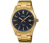 Reloj Casio para hombre con esfera de aspecto de carbono y fecha, serie dorada, color negro (Ø41mm)