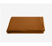 Drap plat Palace pur coton teint lavé, 63 fils/cm² Vent du sud - Palace Terre Cuite - 240 x 290 cm pour lit 2 places