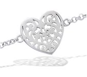 Les Trésors De Lily [H2661] - Bracelet Argent 'Love' argenté (rhodié) - 13x13 mm plata