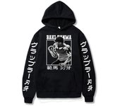 Sudadera con capucha de Anime Baki Hanma The Grappler, sudadera holgada con capucha de Yujiro Gym para hombre y mujer, ropa de calle Harajuku XS negro