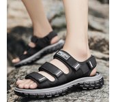 Sandalias de moda para hombre, sandalias casuales de moda para verano, para exteriores, suaves, antideslizantes, resistentes al desgaste, zapatos de playa con parte superior de cincha, sandalias de dos usos 39 caqui