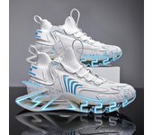 Zapatos de hombre, zapatos para correr con cuchilla transpirable de verano, zapatos para correr informales para hombre, zapatos de entrenamiento deportivos de baloncesto con absorción de impacto 39 blanco