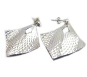 Les Trésors De Lily [E9196] - Boucles Argent 'Cléopatra' argenté rhodié - 35x35 mm plata