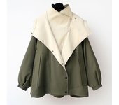 Abrigos para mujer, chaqueta con capucha de longitud media, abrigo holgado de manga larga con bolsillos, chaqueta cortavientos, abrigo, ropa de abrigo XXXL negro