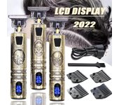 Cortadora de pelo eléctrica USB T9 Vintage, cortadora de pelo recargable, recortadora de barba para hombres, peluquero profesional