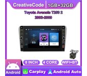 8 pulgadas para Toyota Avensis T250 2 2003-2009 con botón perilla Android Car Radio reproductor Multimedia navegador estéreo GPS 2 Din 1 + 32GB 1+32GB