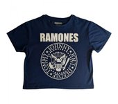 Ramones Top corto con sello presidencial para mujer/señora L azul denim