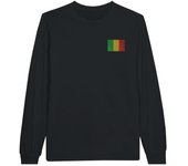 Camiseta de manga larga Drapeau du Mali con bordado - PIXELFORMA - Regular - Noir - Manches longues - Adulte