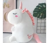 Juguete de peluche de unicornio, muñeco de unicornio gordo, almohada suave rellena de Animal lindo, juguetes para niños y bebés 25cm gris