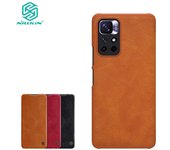 Funda de cuero serie Nillkin Qin para Xiaomi POCO M4 Pro 5G Redmi Note 11 11T funda de teléfono con tapa 360 ° todo incluido Redmi Note 11t marrón