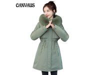 Chaqueta de algodón para mujer, talla grande, parka acolchada de largo medio, chaqueta de algodón, chaqueta de invierno con cintura M negro