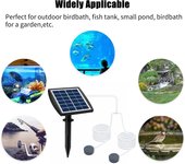 Bomba de oxígeno solar enchufable de 6V y 2W con tubo de 8,2 pies, 2 piedras de burbujas de aire, oxigenador para pecera, acuario 6V 2W negro