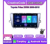 Radio de coche Android de 9 pulgadas Carplay para Toyota Prius XW30 2009-2015 reproductor de vídeo Multimedia para coche navegación GPS WIFI 2 + 32GB 1+16GB