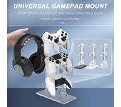 Soporte para mando de juegos Universal de 3 niveles y soporte para auriculares para PS5/para PS4/para PS3/para PS2/para Switch Pro/para Xbox negro