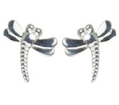 Les Trésors De Lily [Q2958] - Boucles Argent 'Libellules' argenté - 10x10 mm