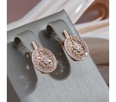 Kinel-pendientes de boda con circonita blanca hueca, Color oro rosa, aretes colgantes para mujer oro rosa