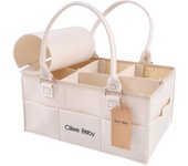 Pañal Pañal Almacenamiento de pañales Almacenamiento de suministros para bebés Almacenamiento de pañales Almacenamiento para bebés Almacenamiento de viajes en automóvil con caja de juguetes para accesorios de bebé Stocker, almacenamiento, estuche, beige